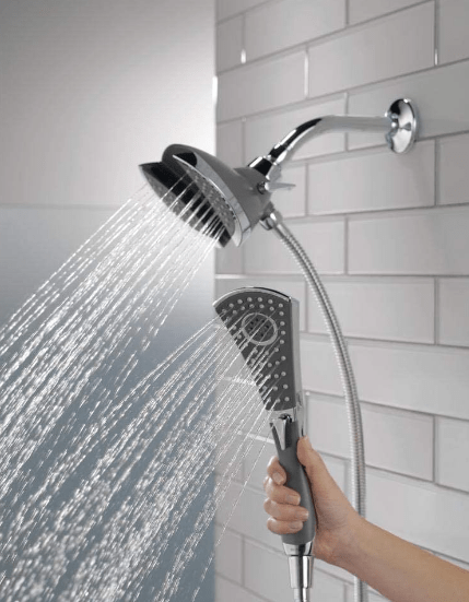 Delta Faucet 4-Spray In2ition Dual Shower Head with Handheld Spray-min