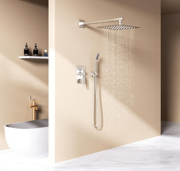 SR SUN RISE 12 Inches Bathroom Luxury Rain Mixer Shower Combo Set-min