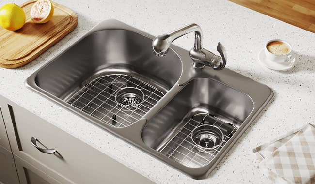 15 top mount kitchen sink